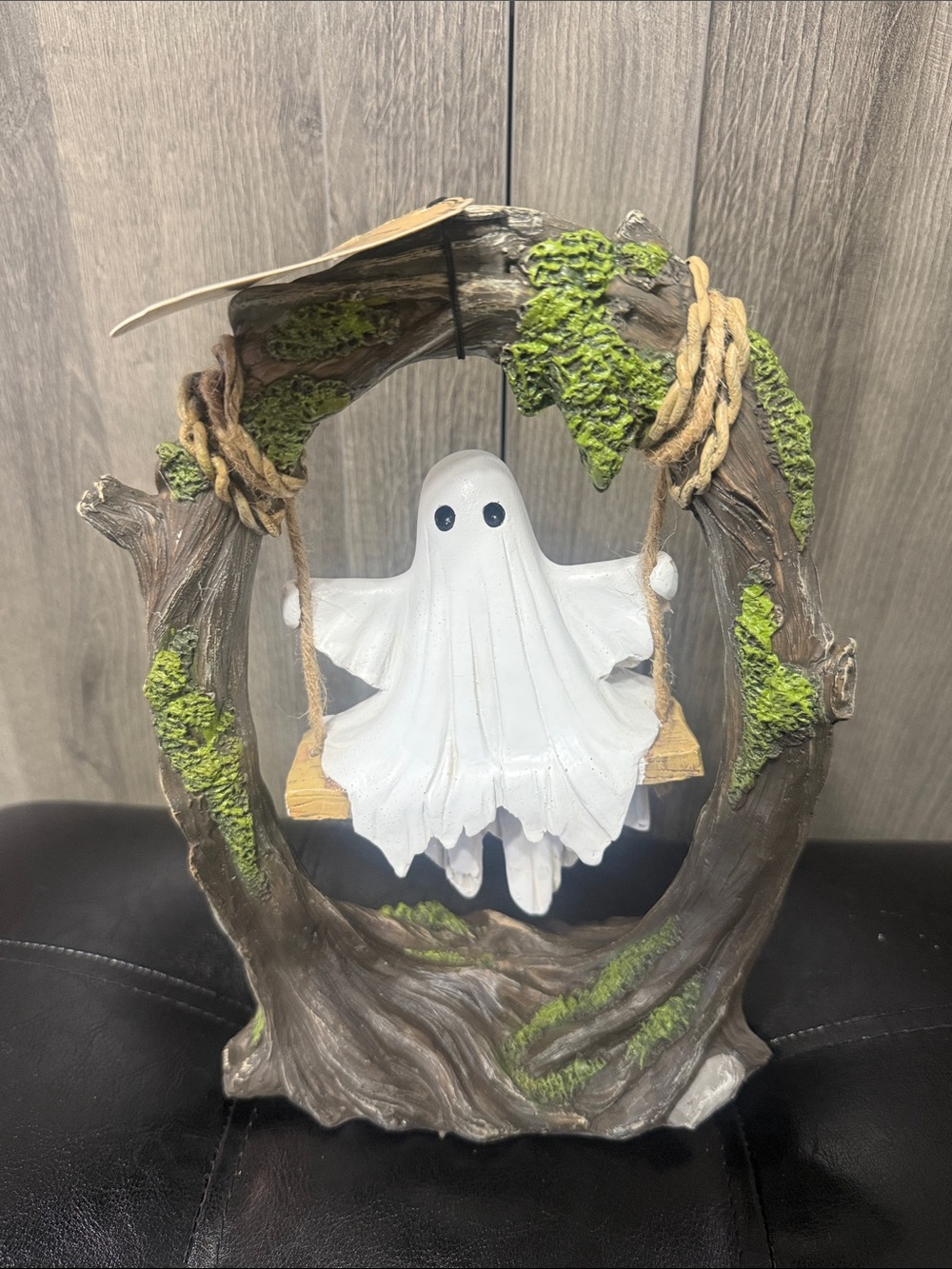 New Sweet Street Halloween Ghost On Tree Swing Tabletop Figurine
